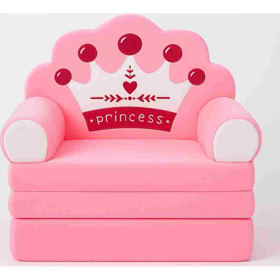 Foteljica za decu PINK PRINCESS 5K B041 je mekana i udobna dečija foteljica izrađena od kvalitetnog pliša