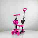Trotinet Bubamara 5u1 pink Trotinet Bubamara 5u1 pink dečiji trotinet sa sedištem i LED točkovima