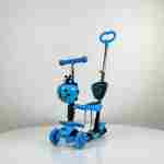 Trotinet Bubamara 5u1 plavi dečiji trotinet sa sedištem i LED točkovima