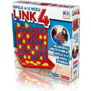 Spoji 4 u nizu – Link 4 je zabavna strateška društvena igra za 2 igrača koja razvija logiku, koncentraciju i planiranje poteza