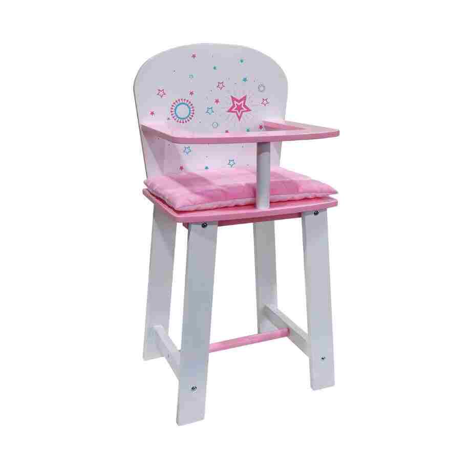 Drvena hranilica za lutke W08396 drvena stolica za hranjenje lutke za kreativnu igru dece