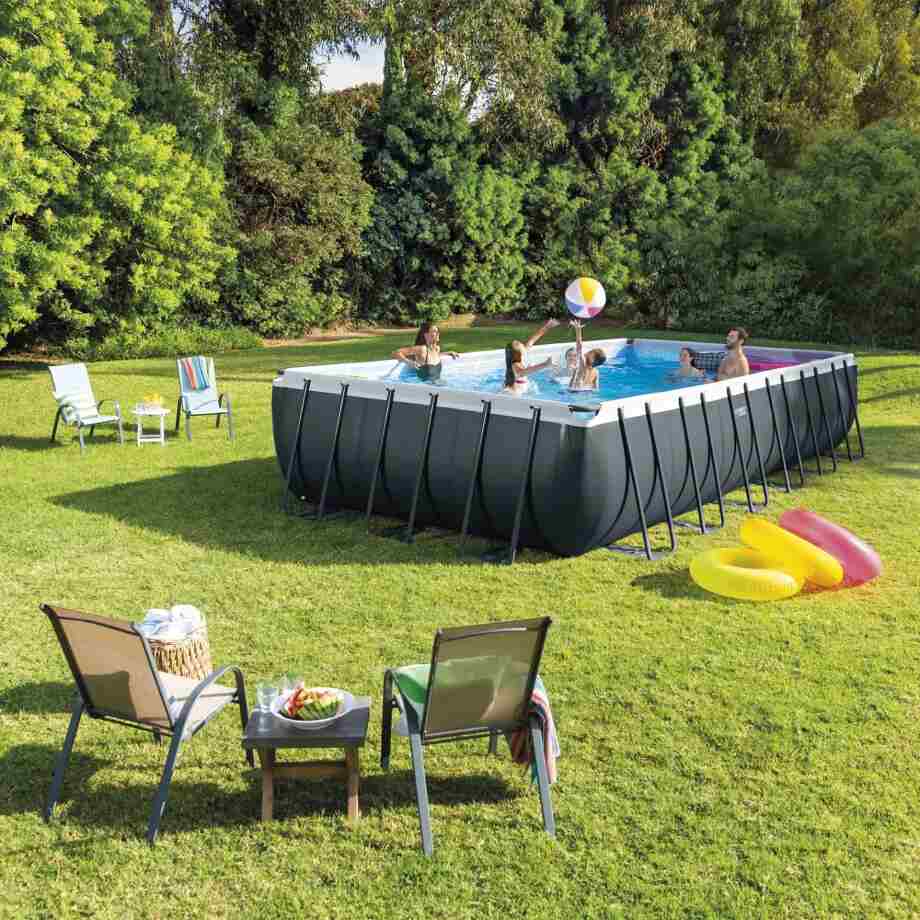 intex bazen pravougaoni tamno siva scaled