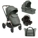 Kikka Boo kolica Kara premium 3in1 Army Green set sa I-Prime I-Size autosedištem pruža sigurnost i udobnost od rođenja do 22 kg