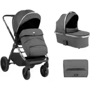 Kikka Boo kolica Tiffany 3in1 premium set Dark Grey uključuje tvrdu korpu i I-Size autosedište za sigurnu i udobnu vožnju od rođenja