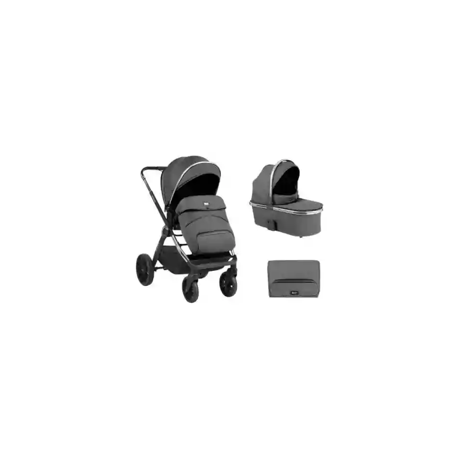 Kikka Boo kolica Tiffany 3in1 premium set Dark Grey uključuje tvrdu korpu i I-Size autosedište za sigurnu i udobnu vožnju od rođenja