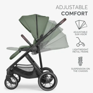 Kikkaboo kolica chiara 3in1 set sa I-size autosedištem I tvrdom korpom army green - Slika 3