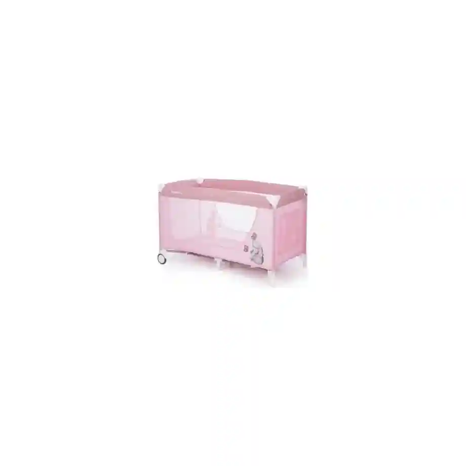 kikkaboo krevetac day & night pink rabbit 2 nivoa sa stolom za previjanje