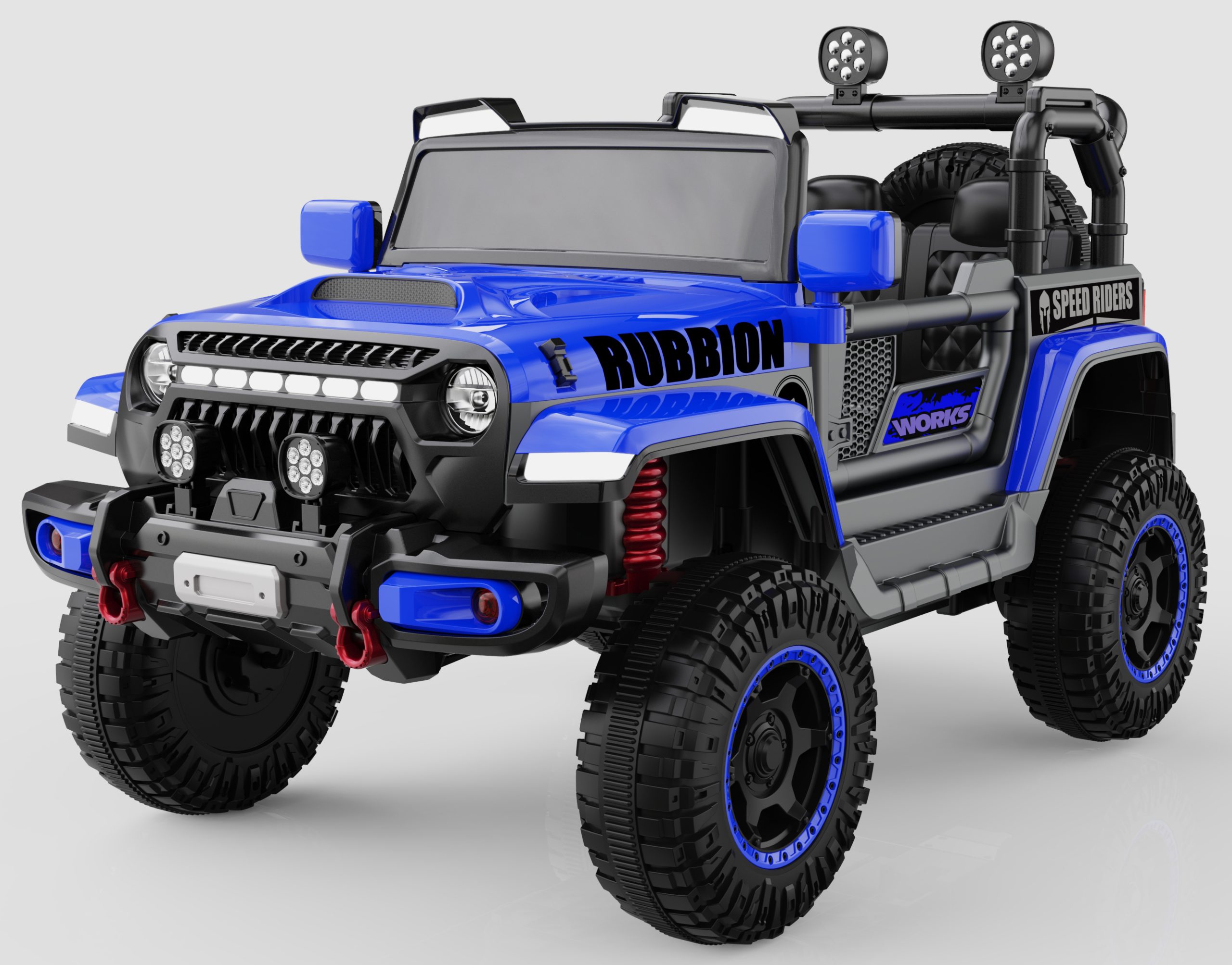 029599 džip rubbion plavi električni džip rubbion 12v sa amortizorima i daljinskim upravljačem