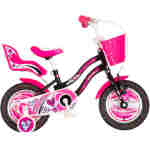 Bicikl kids visitor heart 12" 7" v-brake kontra 95-115cm (12") crno roze Bicikl kids visitor heart 12" 7" v-brake kontra 95-115cm (12") crno roze - Slika 2