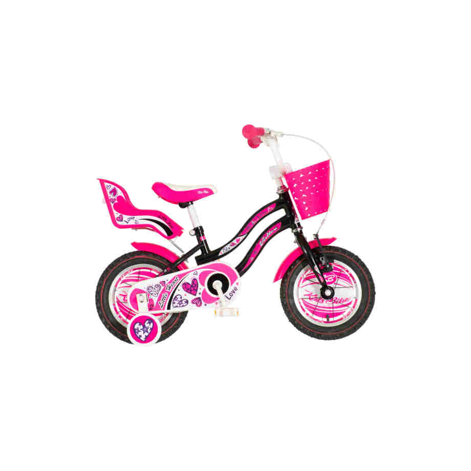 Bicikl kids visitor heart 12" 7" v-brake kontra 95-115cm (12") crno roze 1120000 05