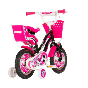Bicikl kids visitor heart 12" 7" v-brake  kontra 95-115cm (12") crno roze - Slika 3