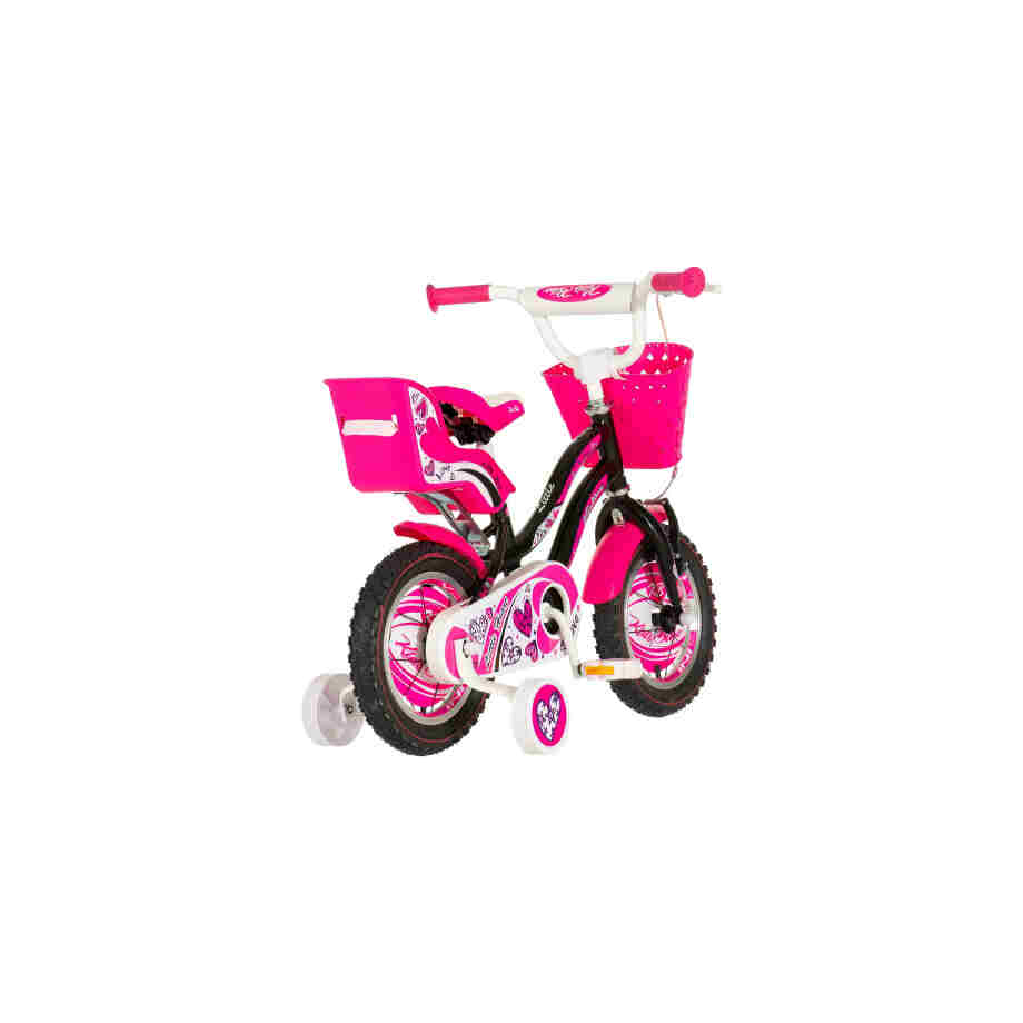 Bicikl kids visitor heart 12" 7" v-brake kontra 95-115cm (12") crno roze 1120000 08