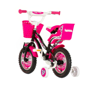 Bicikl kids visitor heart 12" 7" v-brake  kontra 95-115cm (12") crno roze - Slika 5