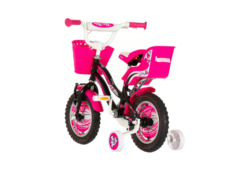 Bicikl kids visitor heart 12" 7" v-brake kontra 95-115cm (12") crno roze