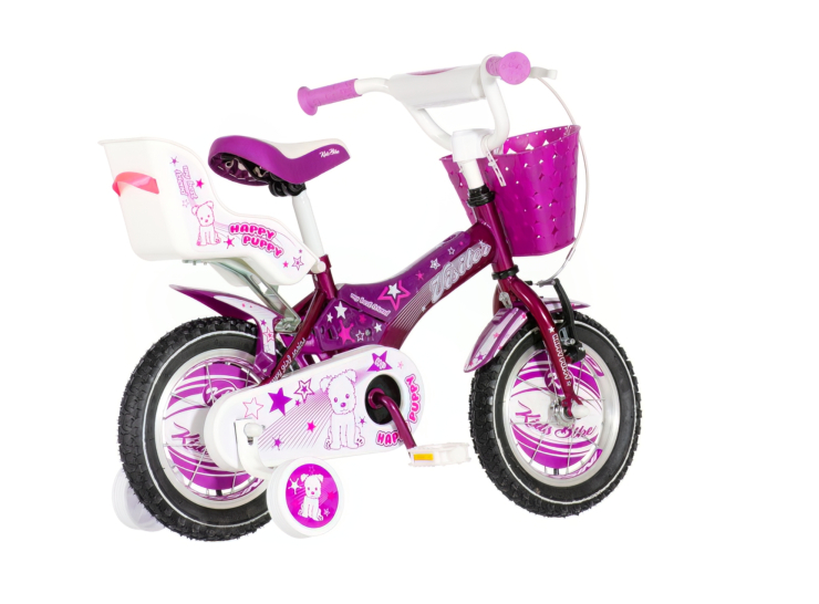 Bicikl kids visitor happy 12" 9" v-brake kontra 95-115cm (12") ljubičasti perla uv sjaj