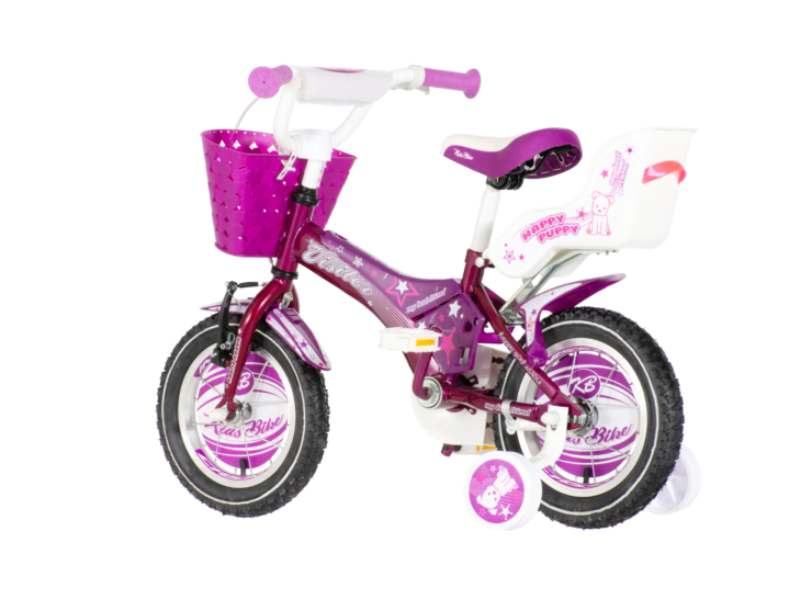 Bicikl kids visitor happy 12" 9" v-brake kontra 95-115cm (12") ljubičasti perla uv sjaj