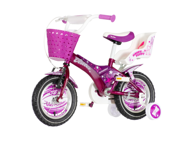 Bicikl kids visitor happy 12" 9" v-brake kontra 95-115cm (12") ljubičasti perla uv sjaj