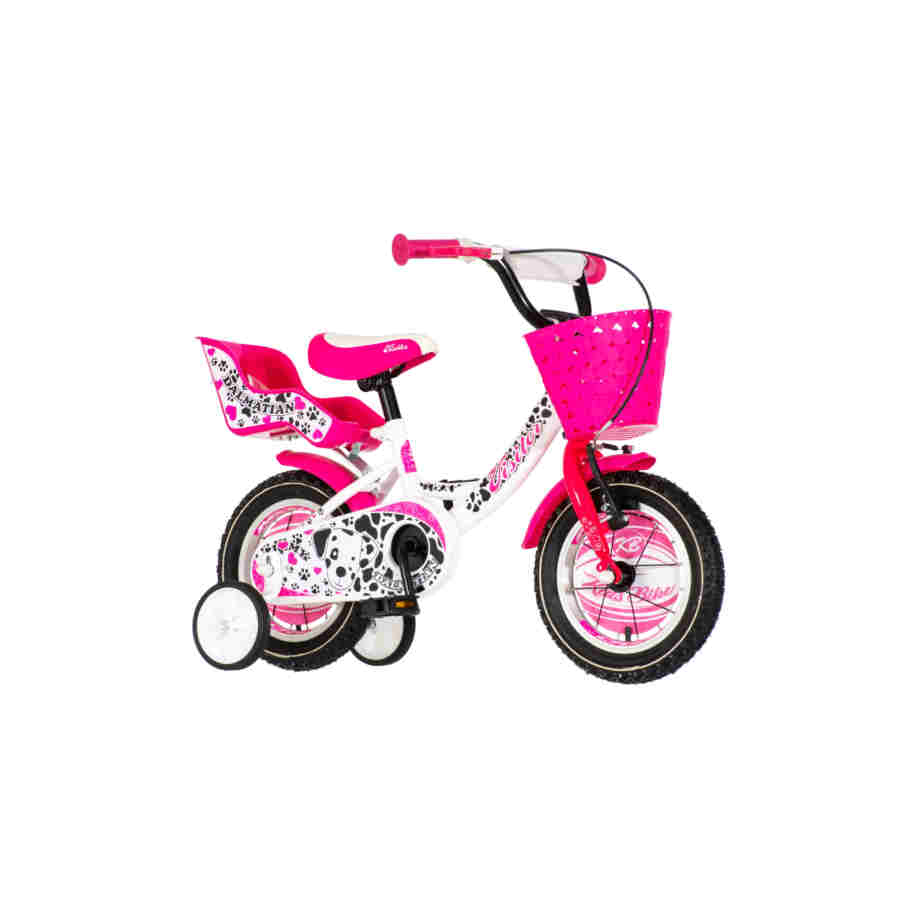 Bicikl kids visitor dalmatian 12" 7" v-brake kontra 95-115cm (12") belo roze