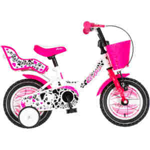 Bicikl kids visitor dalmatian 12" 7" v-brake kontra 95-115cm (12") belo roze Bicikl kids visitor dalmatian 12" 7" v-brake kontra 95-115cm (12") belo roze - Slika 2