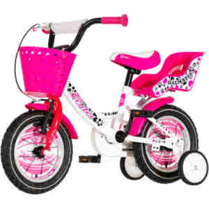 Bicikl kids visitor dalmatian 12" 7" v-brake kontra 95-115cm (12") belo roze Bicikl kids visitor dalmatian 12" 7" v-brake kontra 95-115cm (12") belo roze - Slika 5