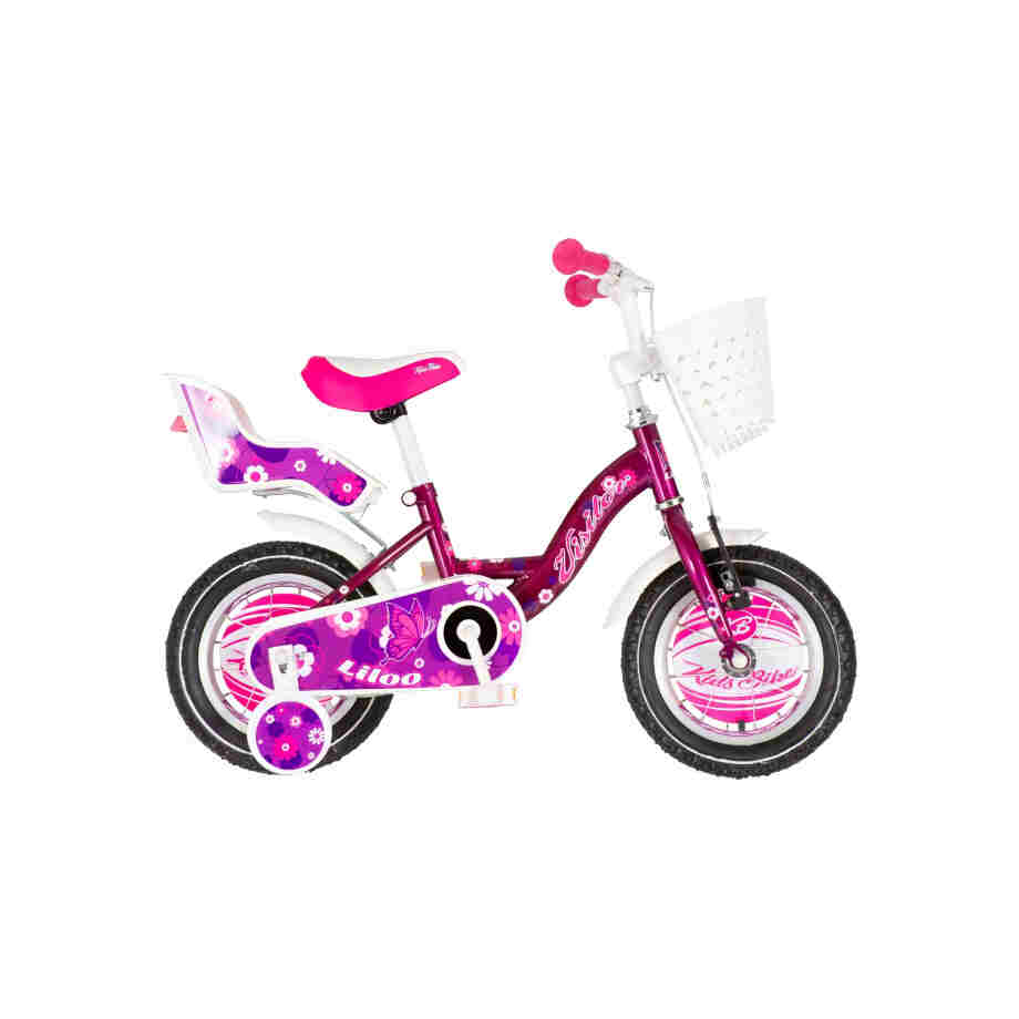Bicikl kids visitor liloo 12" 8" v-brake kontra 95-115 cm (12") ljubičasti perla uv sjaji