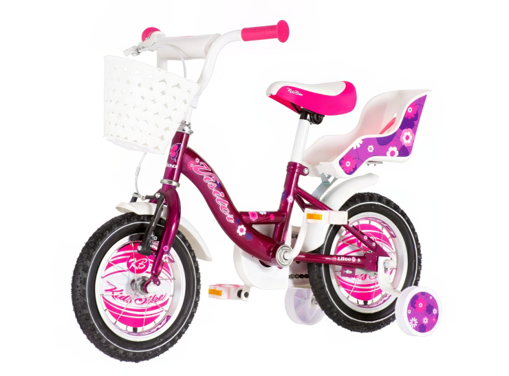 Bicikl kids visitor liloo 12" 8" v-brake kontra 95-115 cm (12") ljubičasti perla uv sjaji