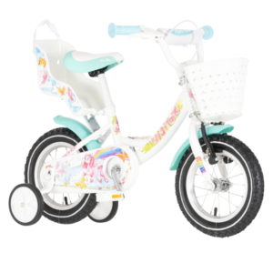 bicikl kids visitor lola 12 belo roze perla sa pomoćnim točkićima