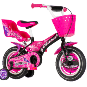 Bicikl kids visitor star 12" 9" v-brake  kontra 95-115cm (12") crno ljubičasti