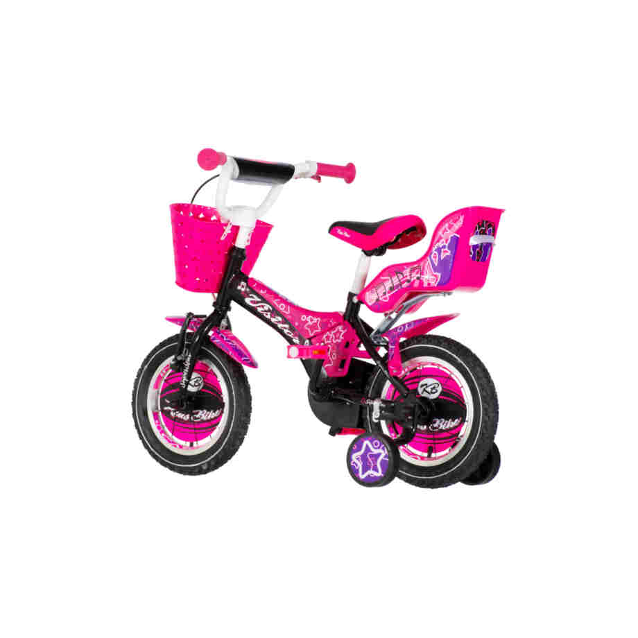 Bicikl kids visitor star 12" 9" v-brake kontra 95-115cm (12") crno ljubičasti Bicikl kids visitor star 12" 9" v-brake kontra 95-115cm (12") crno ljubičasti