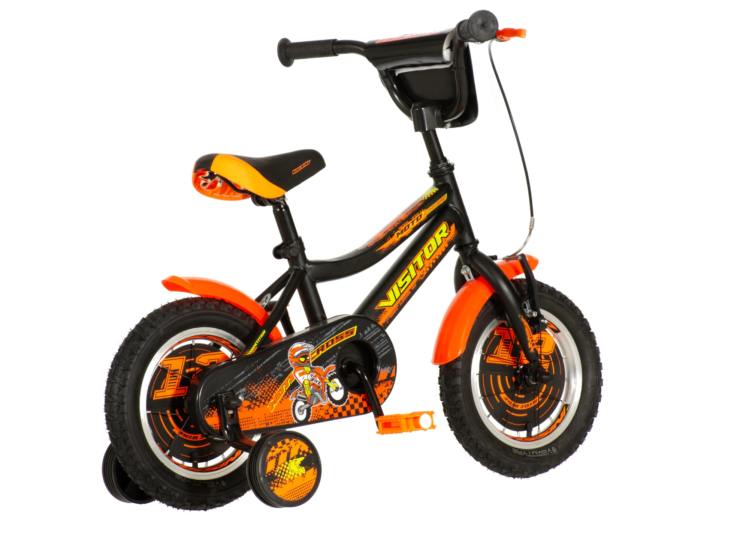 Bicikl kids visitor motocross 12" 8" v-brake 95-115cm (12") crno narandžasti polu mat Bicikl kids visitor motocross 12" 8" v-brake 95-115cm (12") crno narandžasti polu mat