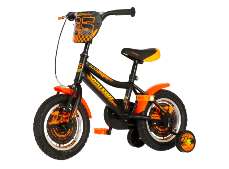 Bicikl kids visitor motocross 12" 8" v-brake 95-115cm (12") crno narandžasti polu mat Bicikl kids visitor motocross 12" 8" v-brake 95-115cm (12") crno narandžasti polu mat