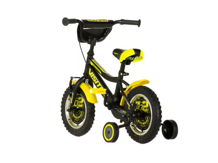 Bicikl kids visitor ranger 12" 8" v-brake kontra 95-115cm (12") crno žuti polu mat Bicikl kids visitor ranger 12" 8" v-brake kontra 95-115cm (12") crno žuti polu mat