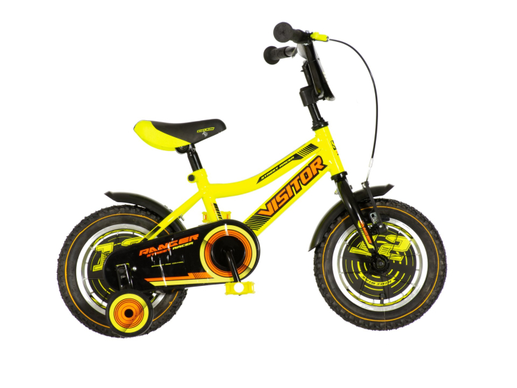 Bicikl kids visitor ranger 12" 8" v-brake kontra 95-115cm (12") neon žuti uv