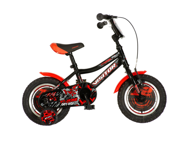 Bicikl kids visitor xtreme 12" 8" v-brake kontra 95-115cm (12") crno crveni bicikl kids visitor xtreme 12 visitor xtreme dečji bicikl 12 inča crno crveni sa kontra