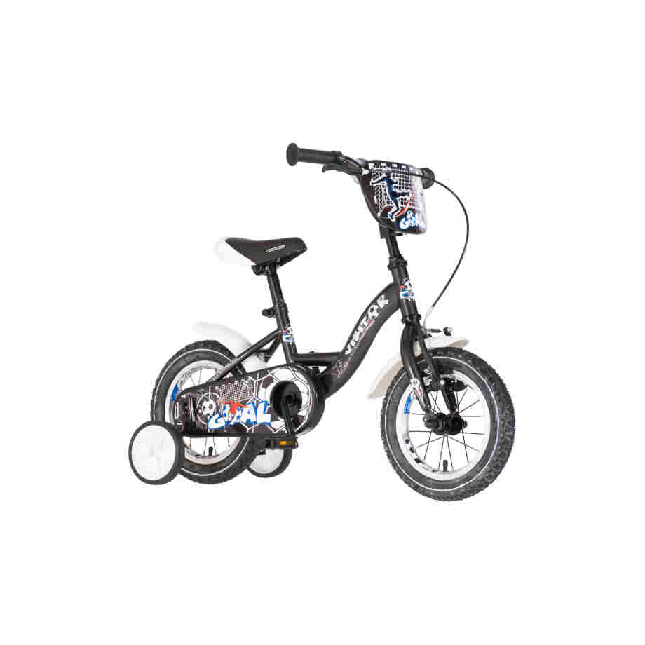 1120089-03 Bicikl kids visitor goal 12" 8" v-brake kontra 95-115cm (12") crni
