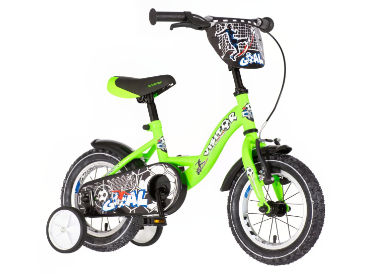 1120090-03 Bicikl kids visitor goal 12" 8" v-brake kontra 95-115cm (12") zeleni neon