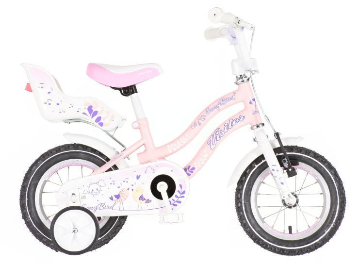 Bicikl kids visitor songbird 12" 7" v-brake kontra 95-115cm (12") roze bicikl kids visitor songbird 12 dečiji bicikl visitor songbird 12 roze sa podesivim sedlom