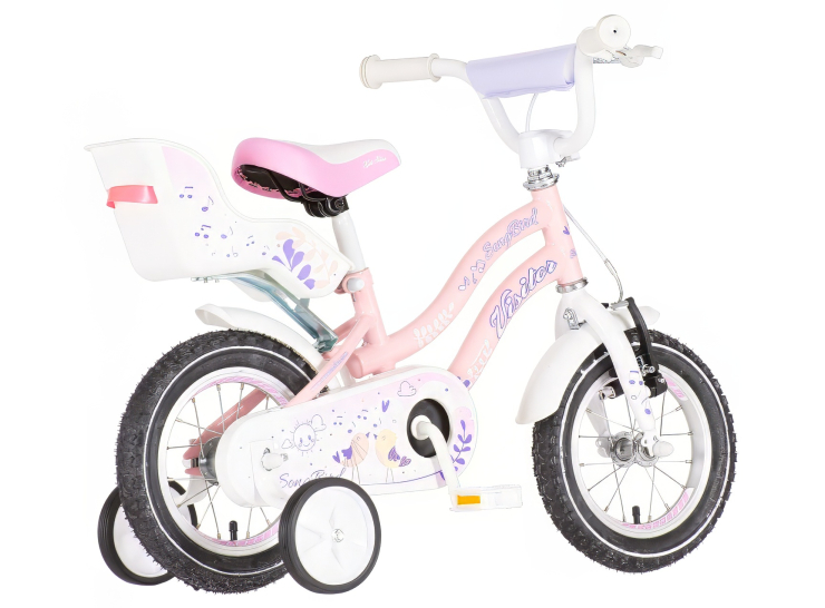 Bicikl kids visitor songbird 12" 7" v-brake kontra 95-115cm (12") roze bicikl kids visitor songbird 12 dečiji bicikl visitor songbird 12 roze sa podesivim sedlom
