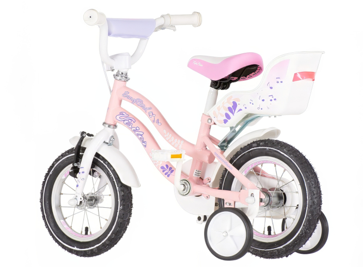 Bicikl kids visitor songbird 12" 7" v-brake kontra 95-115cm (12") roze bicikl kids visitor songbird 12 dečiji bicikl visitor songbird 12 roze sa podesivim sedlom