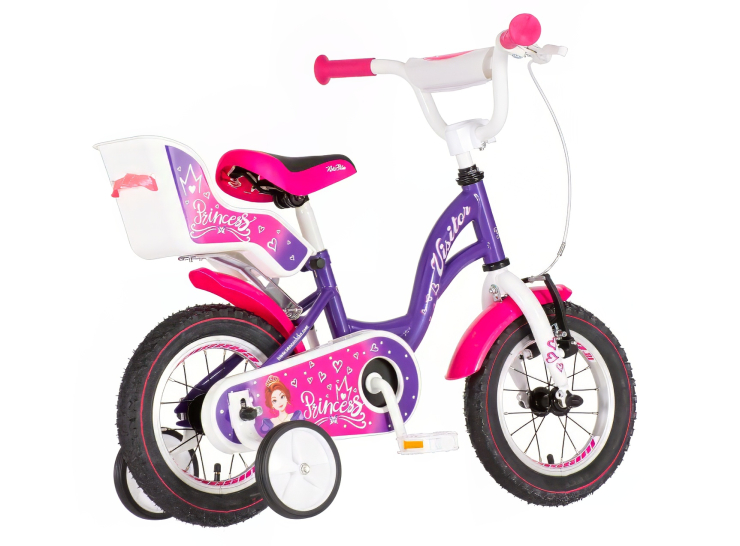 Bicikl kids visitor princess 12" 7" v-brake kontra 95-115cm (12") ljubičasti perla bicikl kids visitor princess 12 visitor princess bicikl 12 inča ljubičasti perla za devojčice