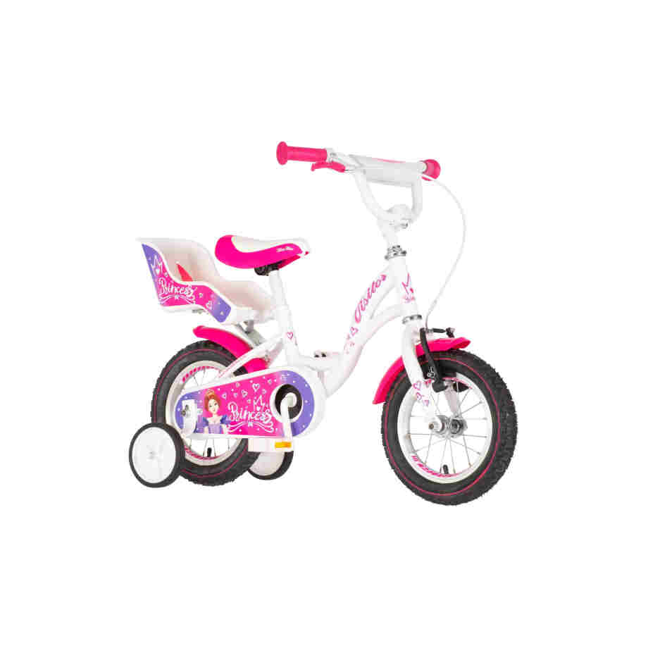 bicikl kids visitor princess 12 inča belo roze perla za devojčice
