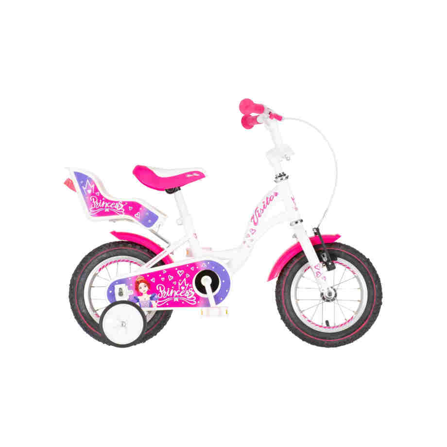 bicikl kids visitor princess 12 inča belo roze perla za devojčice