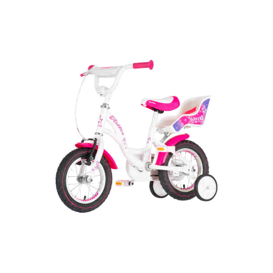 bicikl kids visitor princess 12 inča belo roze perla za devojčice