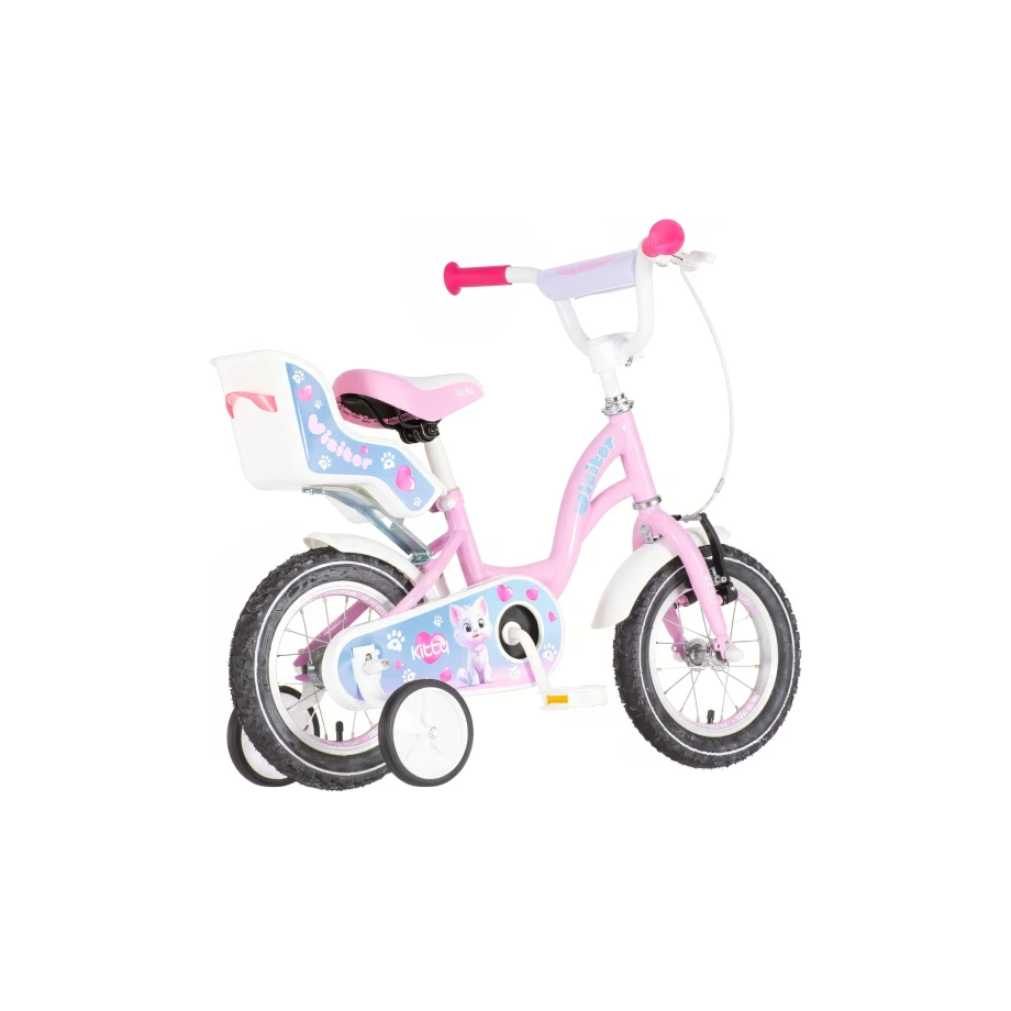 Bicikl kids visitor kitty 12" 7" v-brake kontra 95-115cm (12") roze bicikl kids visitor kitty 12 visitor kitty bicikl 12 inča roze boja za devojčice