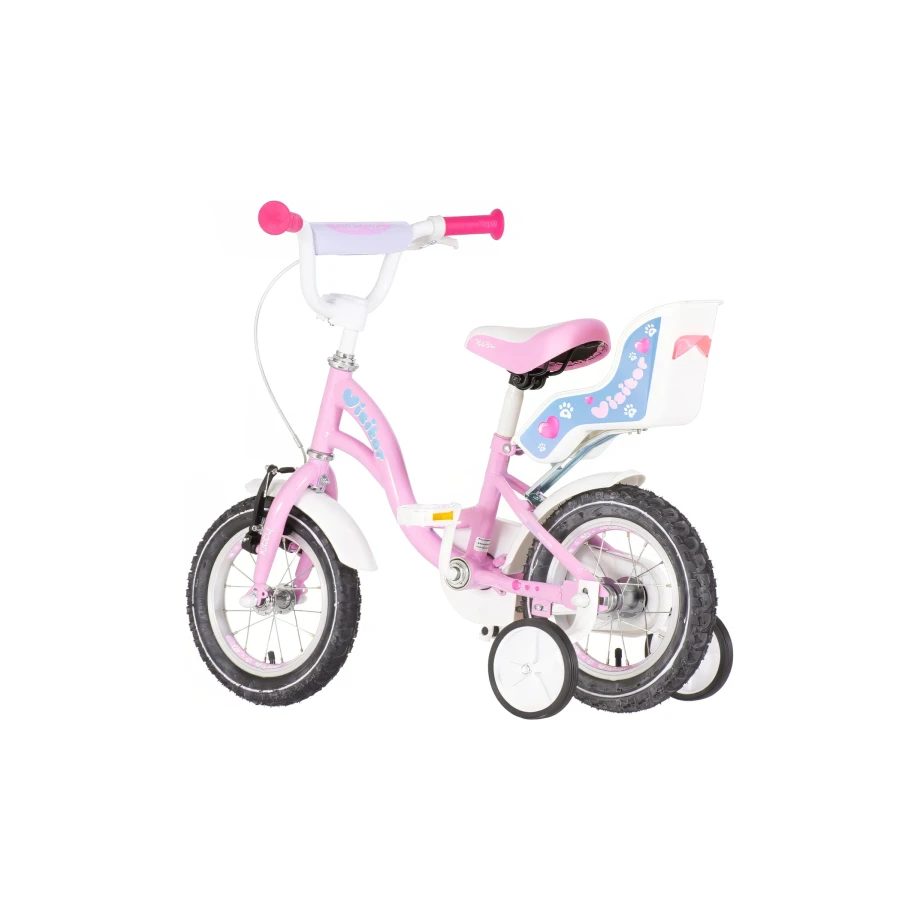 Bicikl kids visitor kitty 12" 7" v-brake kontra 95-115cm (12") roze bicikl kids visitor kitty 12 visitor kitty bicikl 12 inča roze boja za devojčice