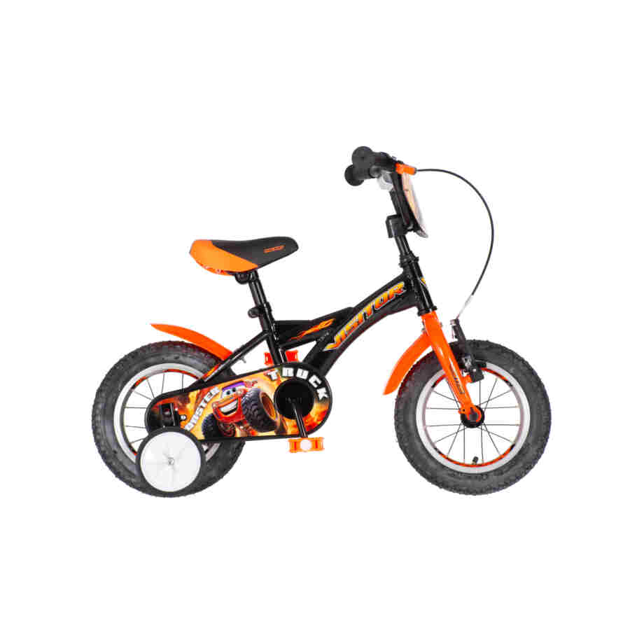 Bicikl kids visitor truck 12" 7" v-brake kontra 95-115cm (12") crno narandžasti uv bicikl kids visitor truck 12 visitor truck bicikl 12 inča crno narandžasti sa anatomskim sedištem