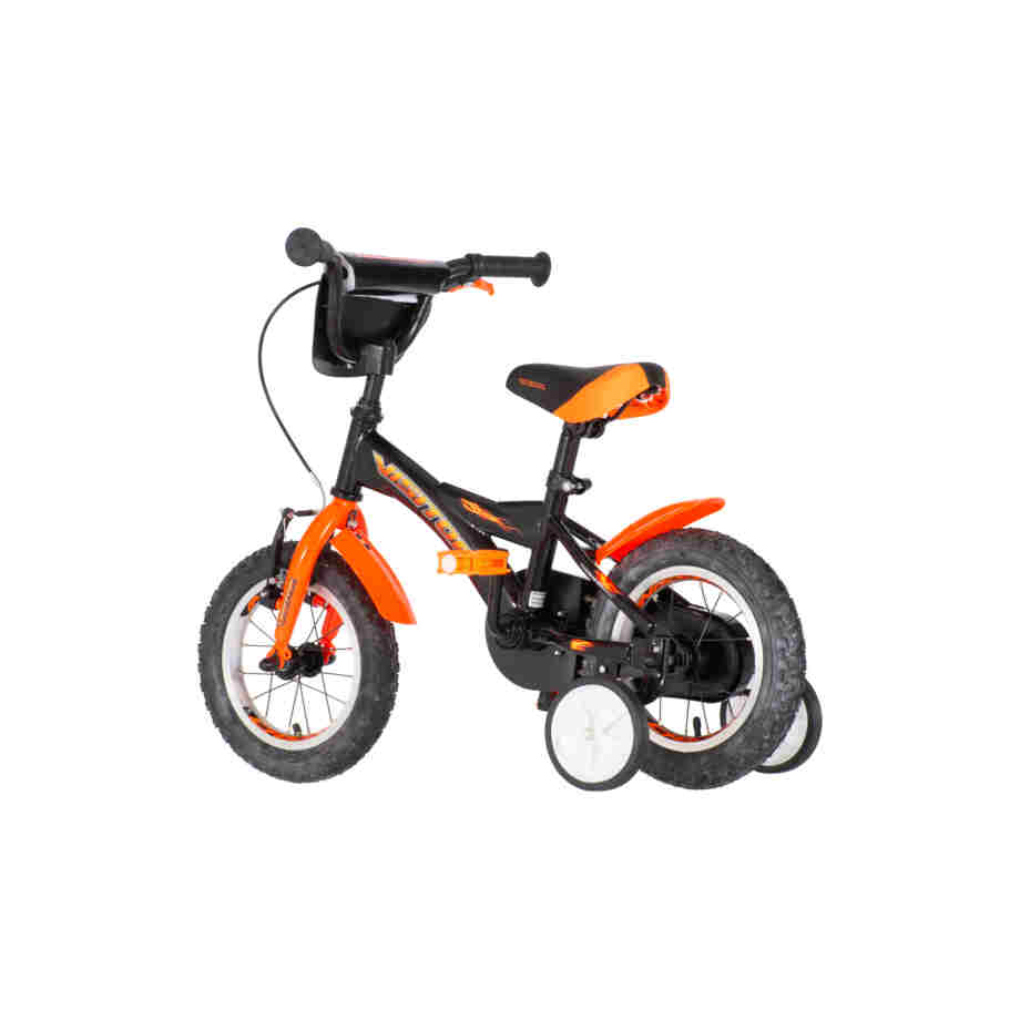 Bicikl kids visitor truck 12" 7" v-brake kontra 95-115cm (12") crno narandžasti uv bicikl kids visitor truck 12 visitor truck bicikl 12 inča crno narandžasti sa anatomskim sedištem