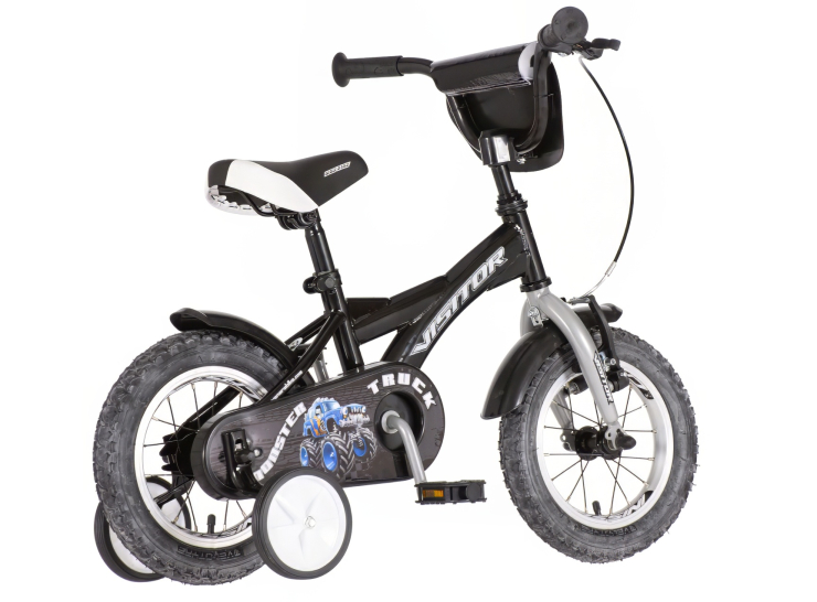 Bicikl kids visitor truck 12" 7" v-brake kontra 95-115cm (12") crno sivi bicikl kids visitor truck 12 visitor truck dečji bicikl 12 inča crno sivi sa v-brake