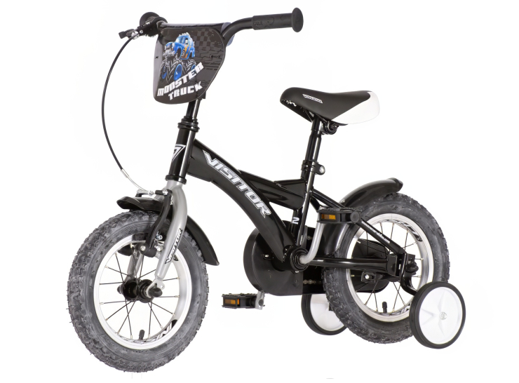 Bicikl kids visitor truck 12" 7" v-brake kontra 95-115cm (12") crno sivi bicikl kids visitor truck 12 visitor truck dečji bicikl 12 inča crno sivi sa v-brake