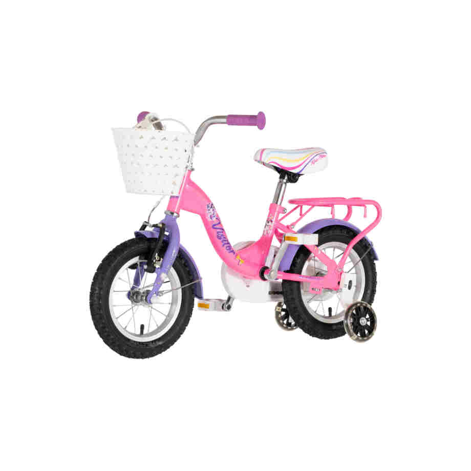 Bicikl kids visitor unicorn 12" v-brake kontra 95-115cm (12") roze uv sjaj bicikl kids visitor unicorn 12 visitor unicorn 12 roze dečiji bicikl sa pomoćnim točkićima i